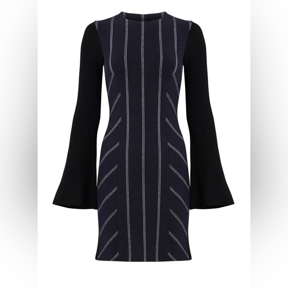 Derek Lam 10 Crosby Ribbed Godet Dress in navy size 2
